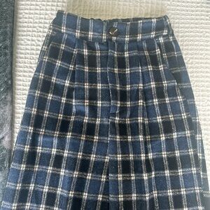 Blue Checkered Long Pants